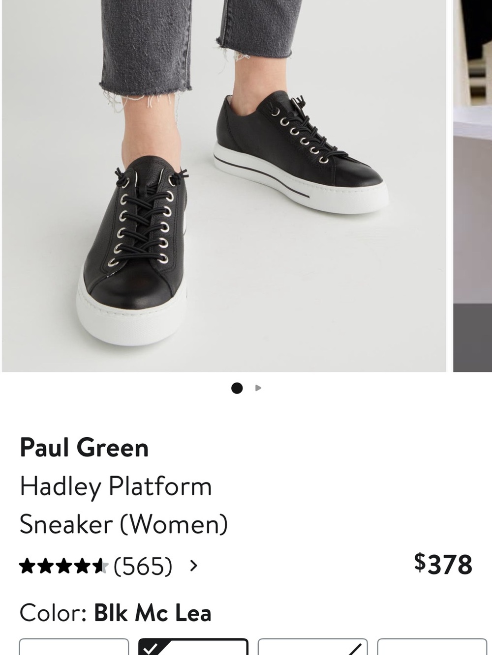 Paul Green Black Platform Lace-Up Sneakers